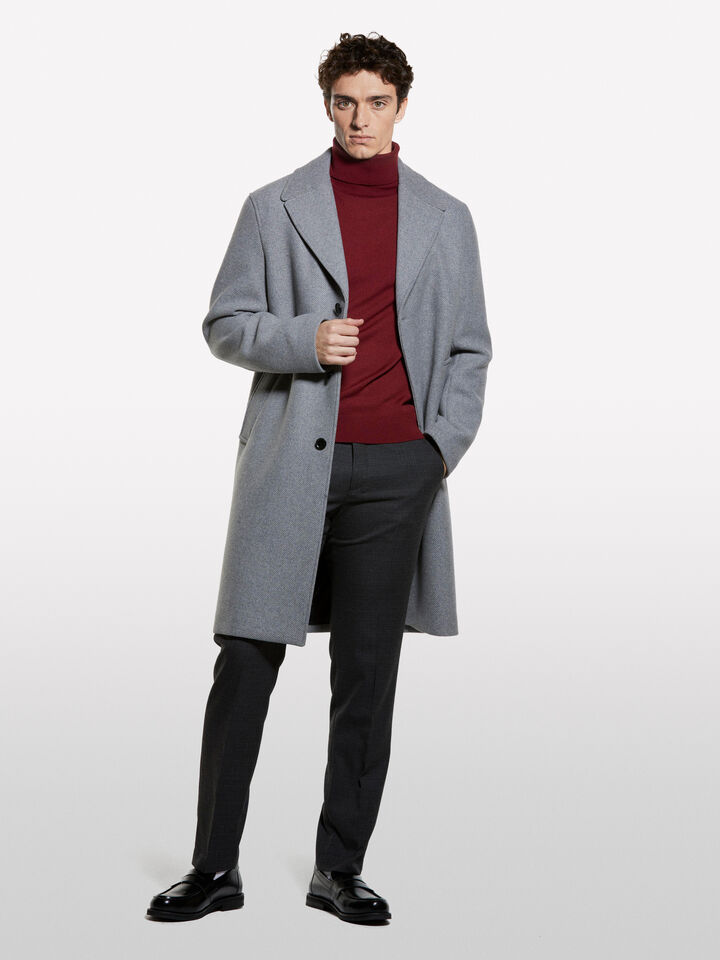 Pull rouge grenat à col montant - pulls col montant pour homme - Bordeaux | Sisley image number 1